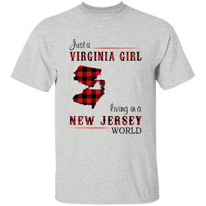 Just A Virginia Girl Living In A New Jersey World T-shirt - T-shirt Born Live Plaid Red Teezalo