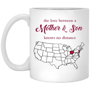 New Jersey Ohio The Love Between Mother And Son Mug - Mug Teezalo