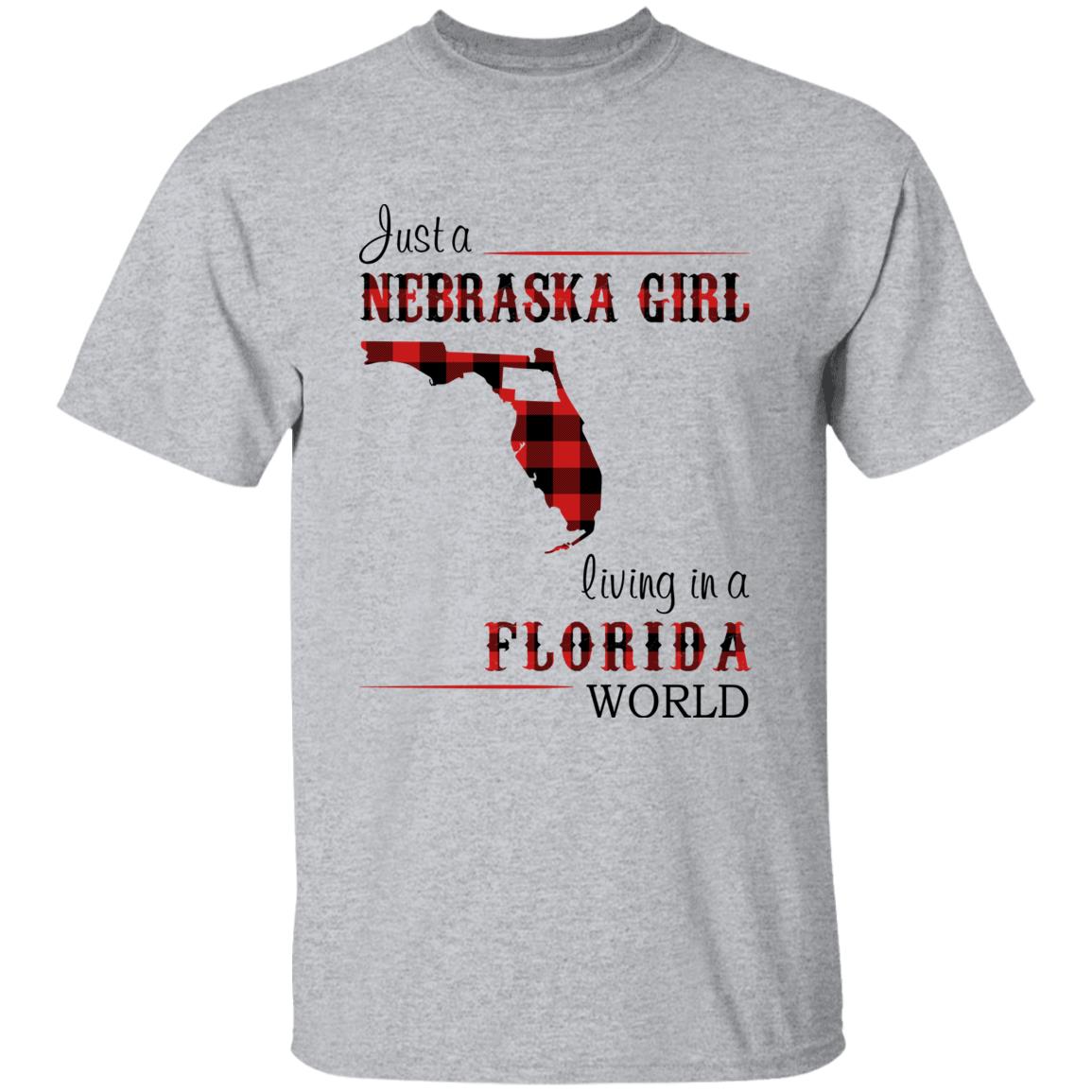Just A Nebraska Girl Living In A Florida World T-shirt - T-shirt Born Live Plaid Red Teezalo
