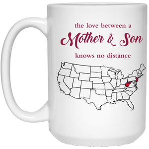 New Jersey West Virginia The Love Between Mother And Son Mug - Mug Teezalo