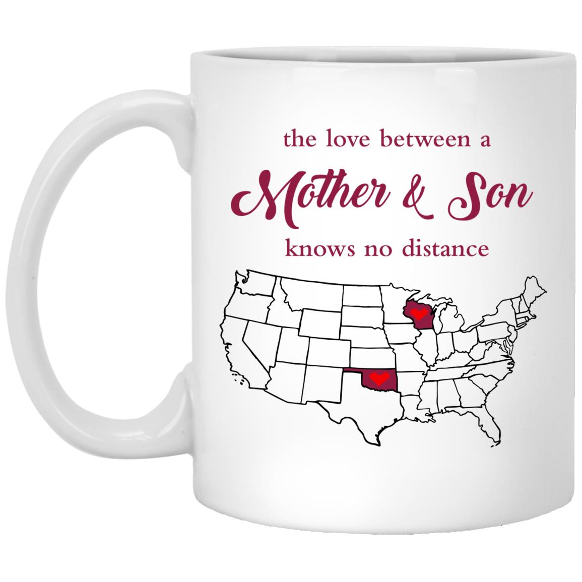 Wisconsin Oklahoma The Love Between Mother And Son Mug - Mug Teezalo