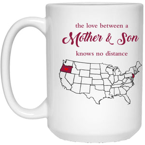 New Jersey Oregon The Love Between Mother And Son Mug - Mug Teezalo