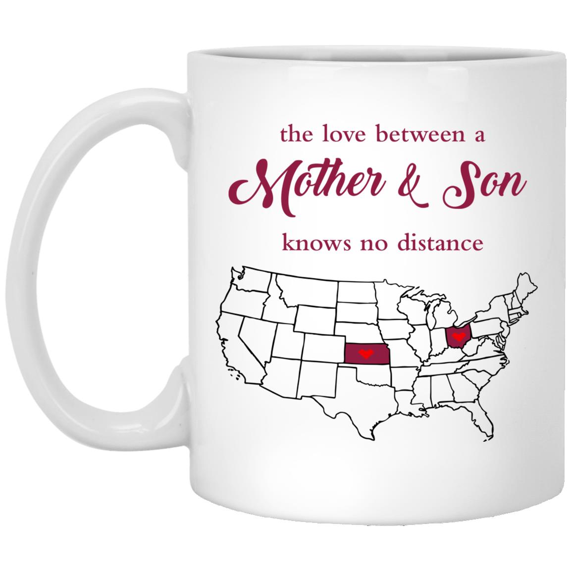 Kansas Ohio The Love Between Mother And Son Mug - Mug Teezalo