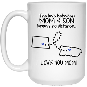 Puerto Rico North Dakota The Love Between Mom And Son Mug - Mug Teezalo