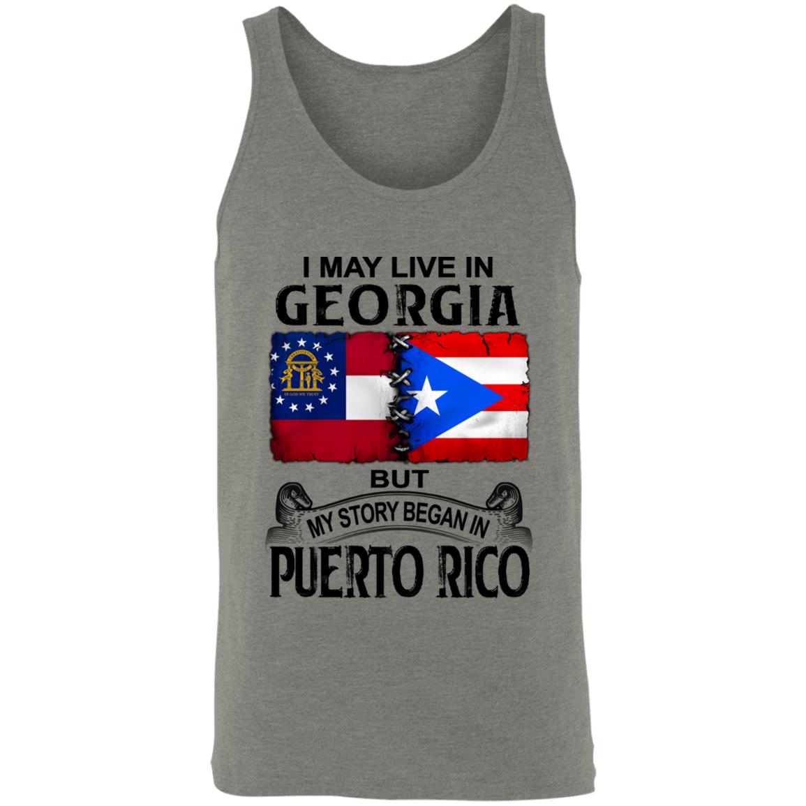 I Live In Georgia But My Story Began In Puerto Rico T Shirt - T-shirt Teezalo