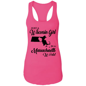 Just A Wisconsin Girl In A Massachusetts World T-shirt - T-shirt Teezalo
