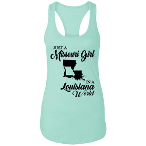 Just A Missouri Girl In A Louisiana World T-Shirt - T-shirt Teezalo