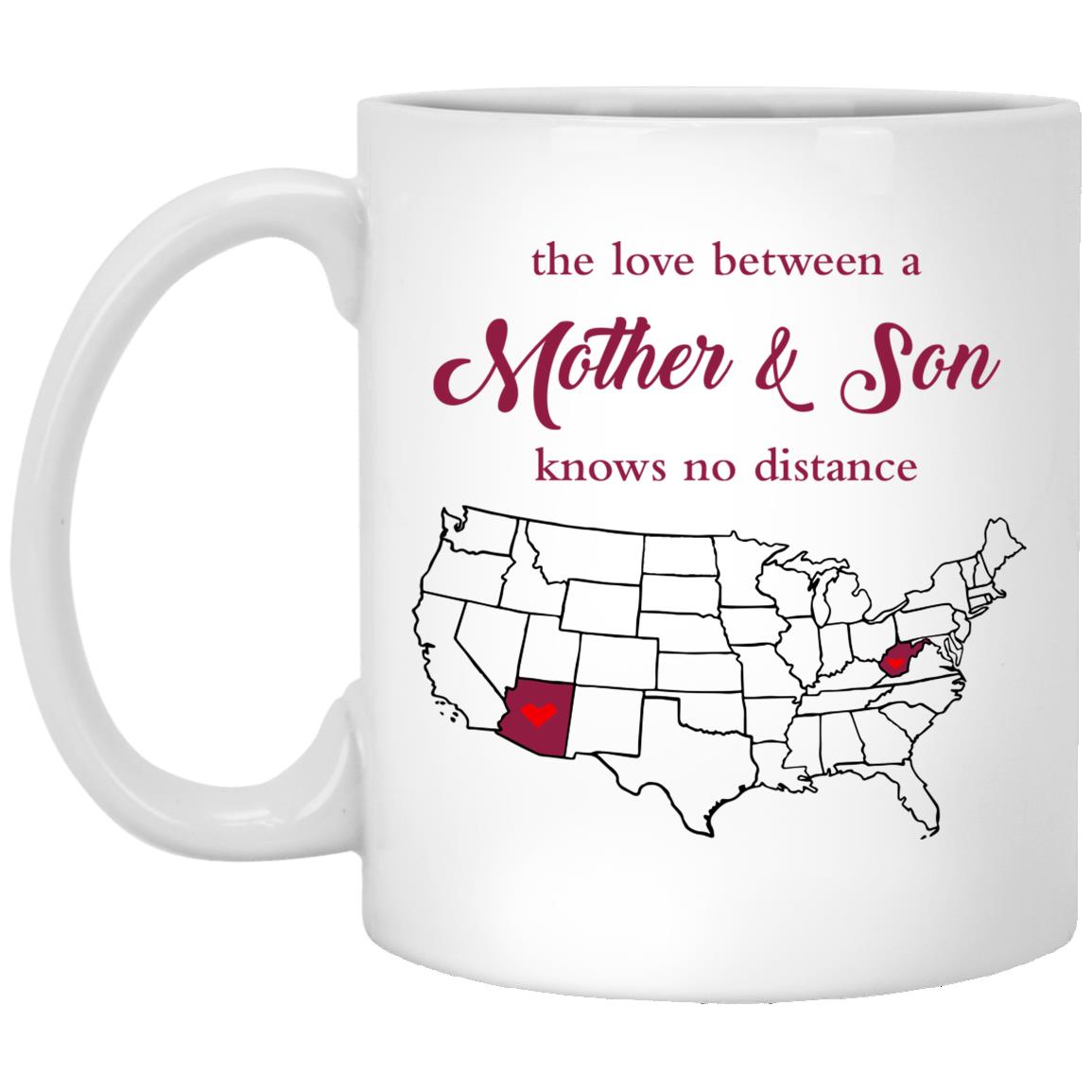 Arizona West Virginia The Love Between Mother And Son Mug - Mug Teezalo