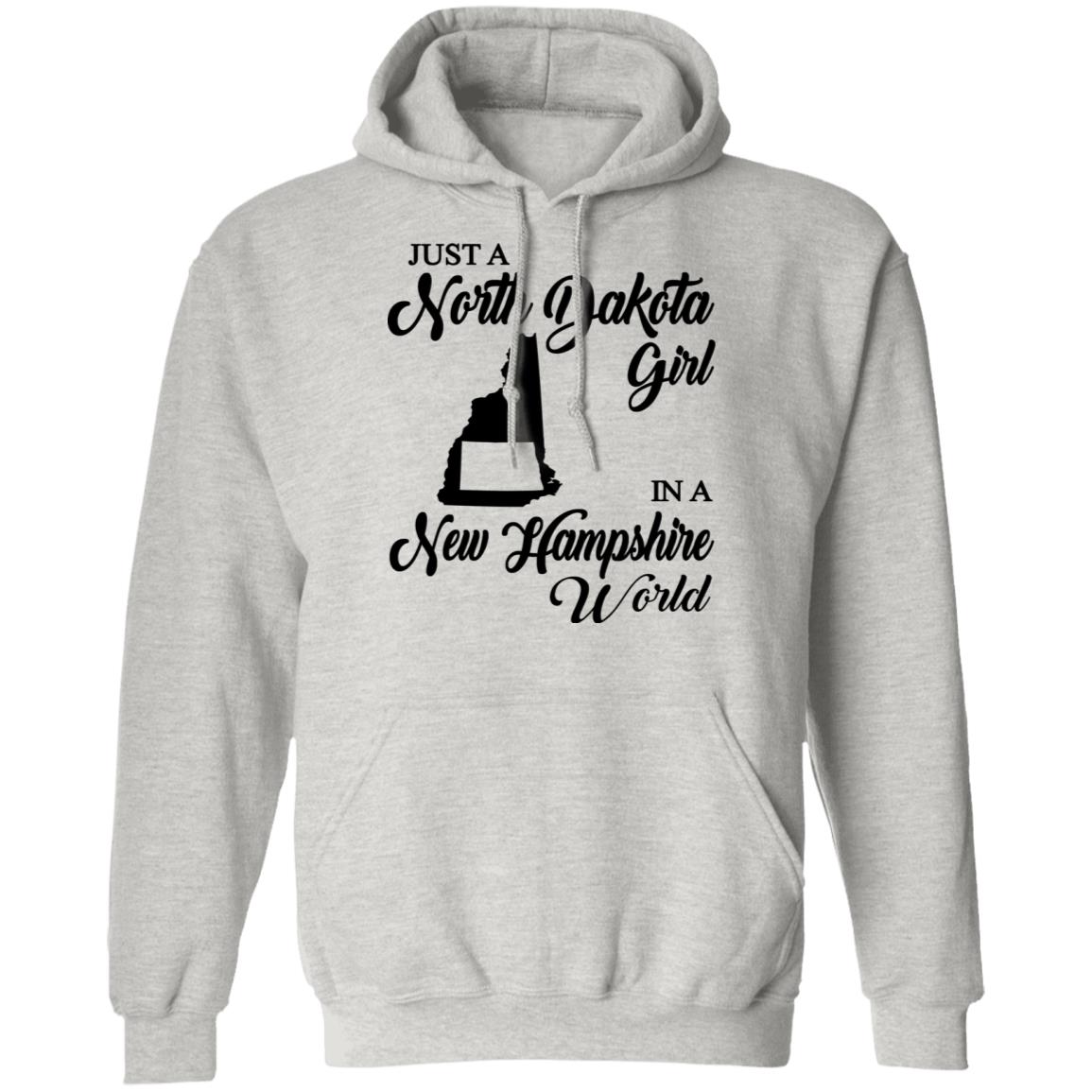 Just A North Dakota Girl In A New Hampshire World T Shirt - T-shirt Teezalo