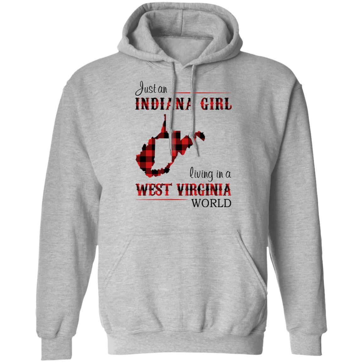 Just An Indiana Girl Living In A West Virginia World T-Shirt - T-shirt Born Live Plaid Red Teezalo