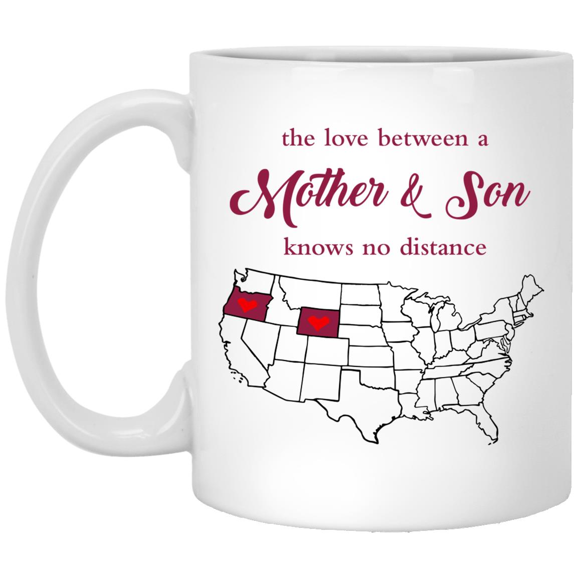 Wyoming Oregon The Love Between Mother And Son Mug - Mug Teezalo