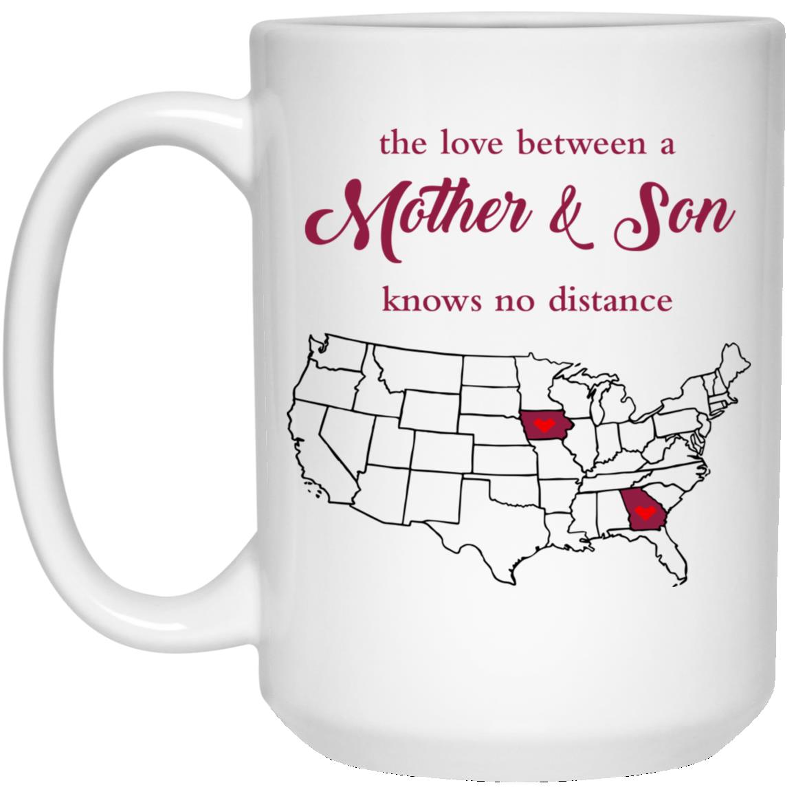 Iowa Georgia The Love Between Mother And Son Mug - Mug Teezalo