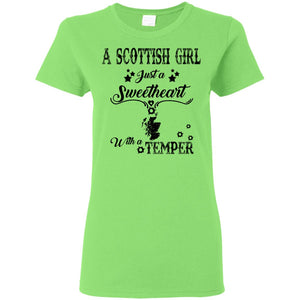 Scottish Girl Just A Sweetheart With A Temper T-Shirt - T-shirt Teezalo
