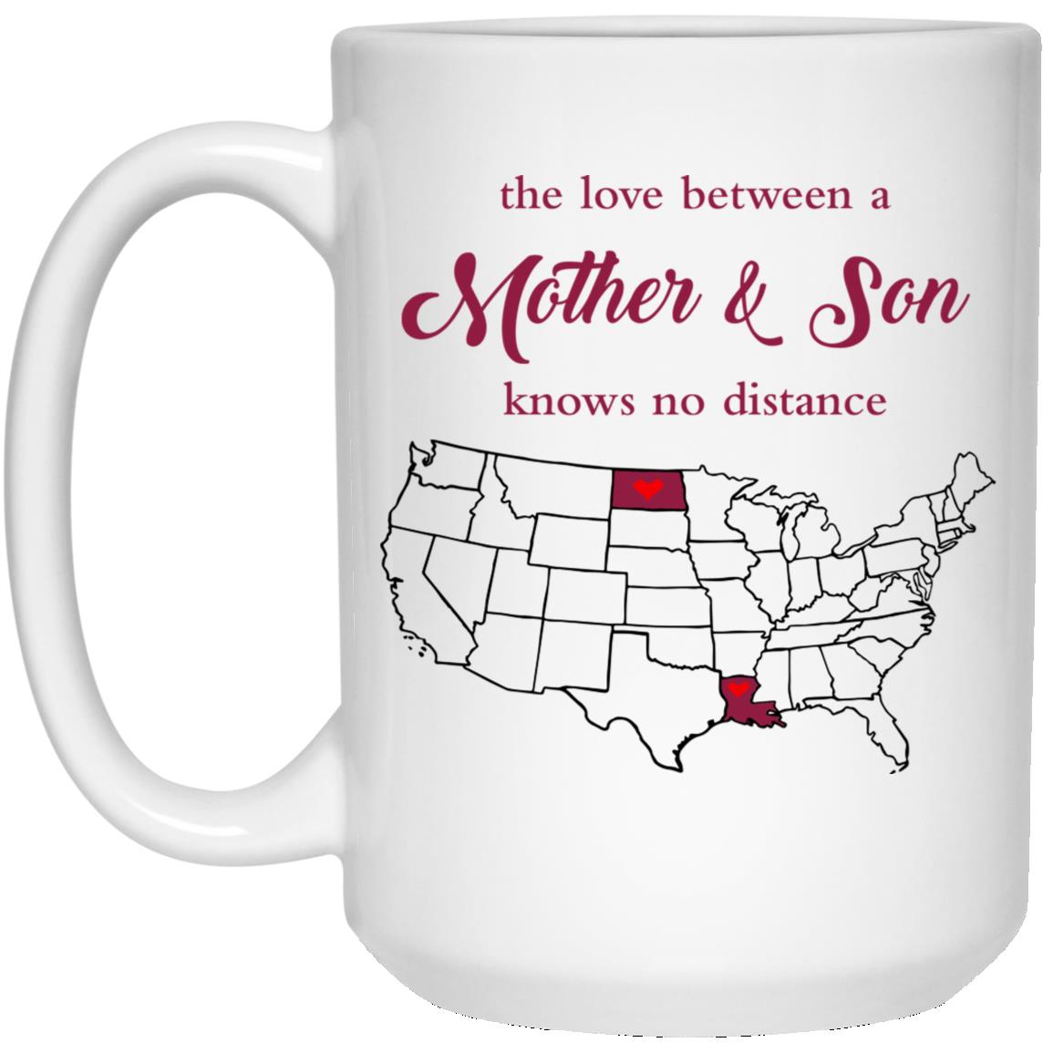 North Dakota Louisiana The Love Between Mother And Son Mug - Mug Teezalo