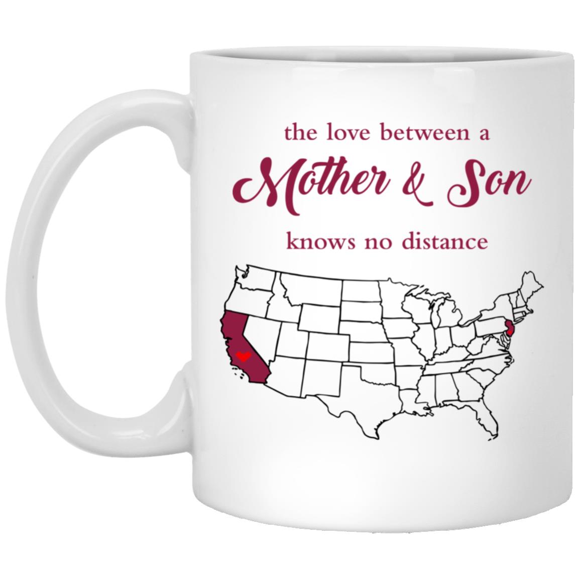 New Jersey California The Love Between Mother And Son Mug - Mug Teezalo