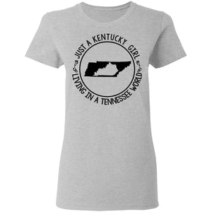 Kentucky Girl Living In Tennessee World Hoodie - T-shirt Teezalo