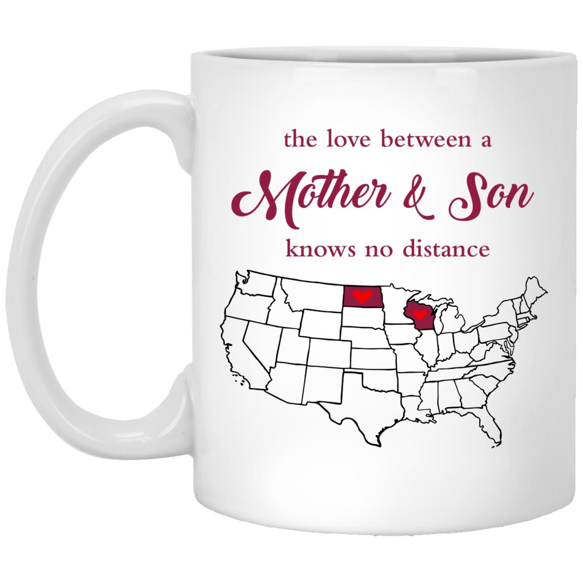 Wisconsin North Dakota The Love Between Mother And Son Mug - Mug Teezalo