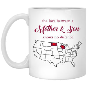 Wisconsin North Dakota The Love Between Mother And Son Mug - Mug Teezalo