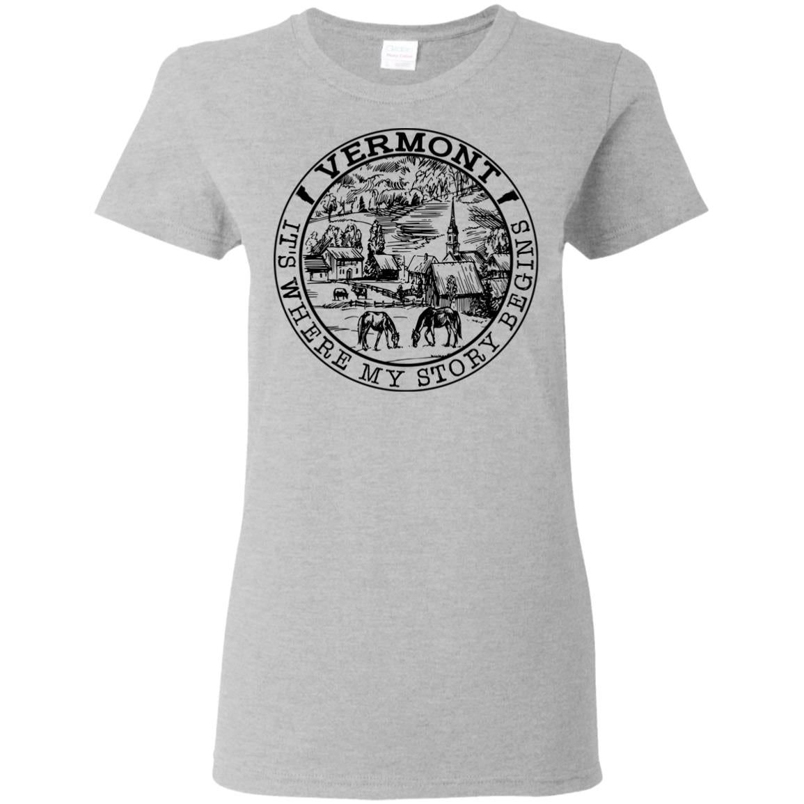 Vermont It's Where My Story Begins T-Shirt - T-shirt Teezalo