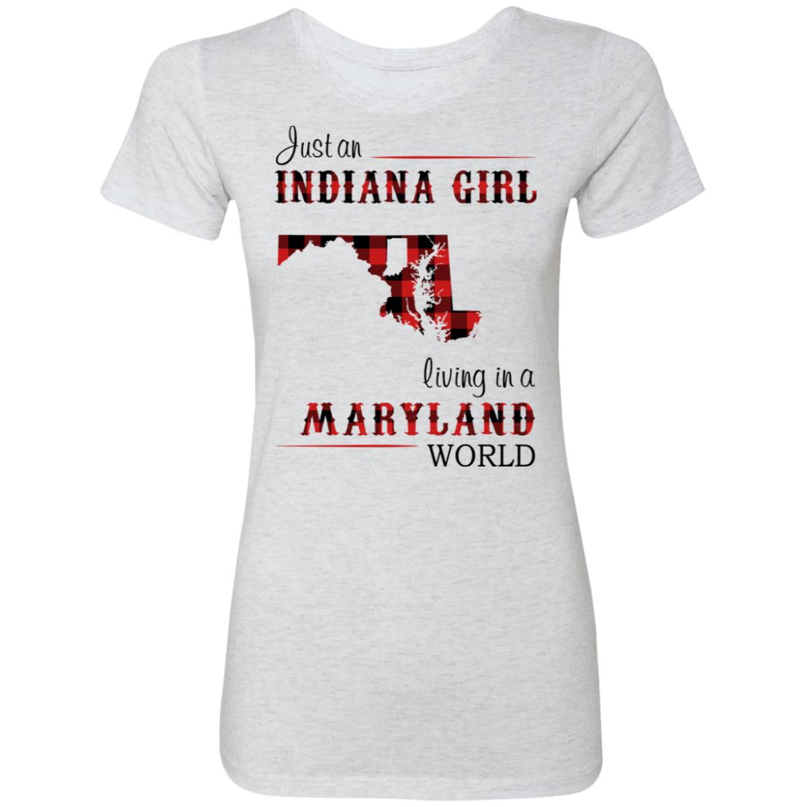 Just An Indiana Girl Living In A Maryland World T-Shirt - T-shirt Born Live Plaid Red Teezalo