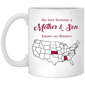 Kansas Alabama The Love Between Mother And Son Mug - Mug Teezalo