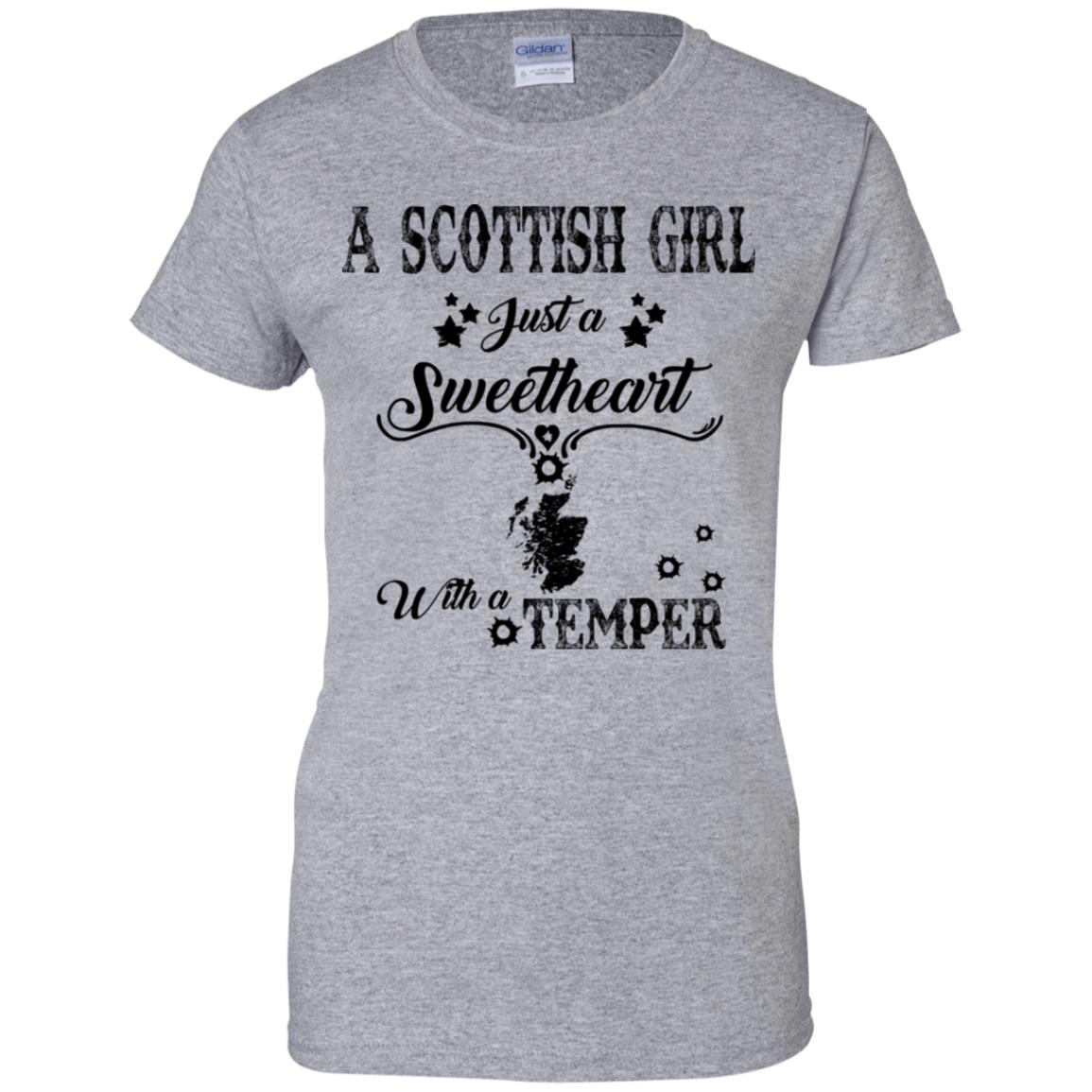 Scottish Girl Just A Sweetheart With A Temper T-Shirt - T-shirt Teezalo