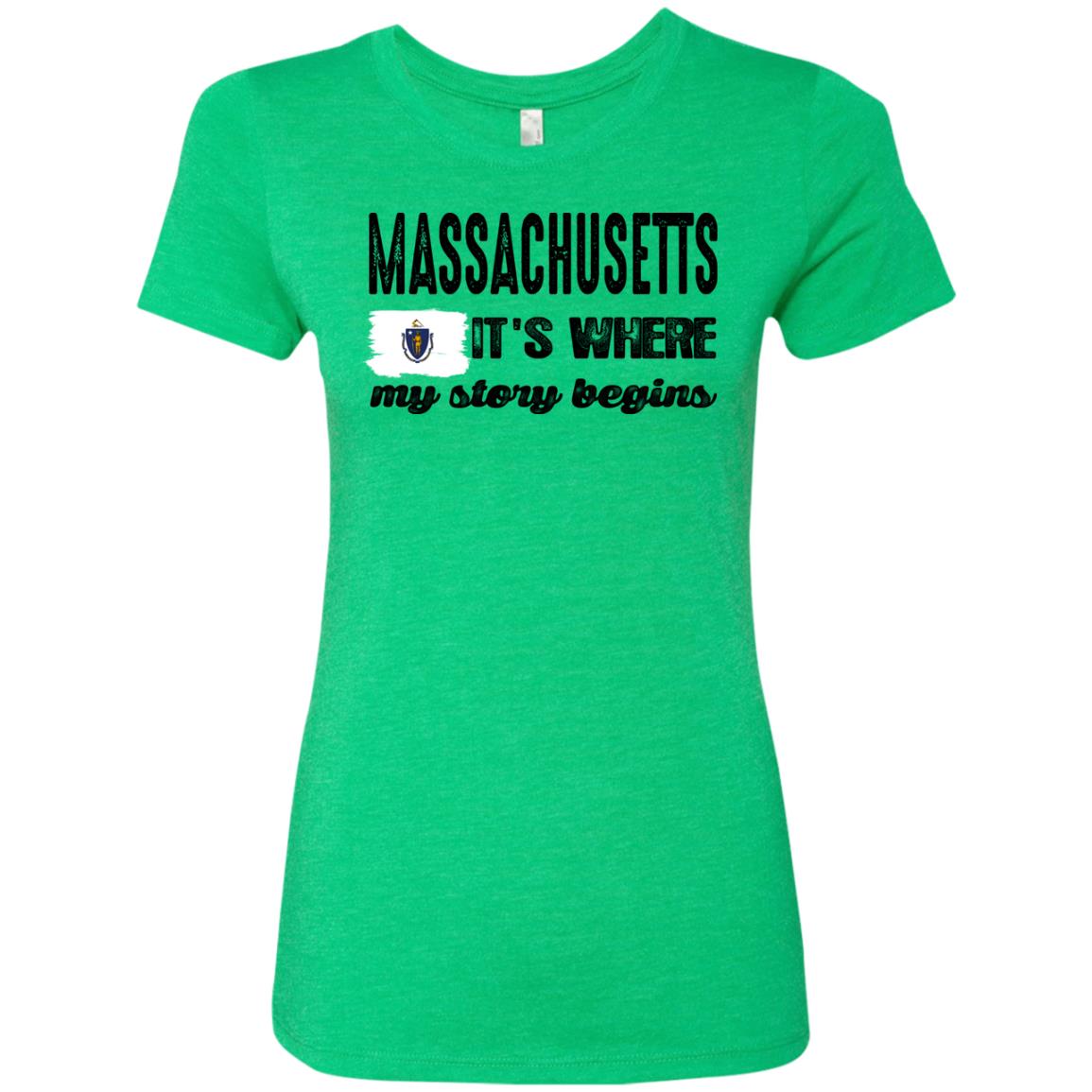 Massachusetts Where My Story Begins T-shirt - T-shirt Teezalo
