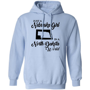 Just A Nebraska Girl In A North Dakota World T-Shirt - T-shirt Teezalo