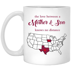 Iowa Texas The Love Between Mother And Son Mug - Mug Teezalo