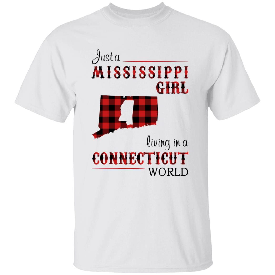 Just A Mississippi Girl Living In A Connecticut World T-shirt - T-shirt Born Live Plaid Red Teezalo