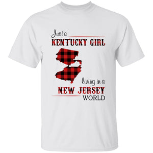 Just A Kentucky Girl Living In A New Jersey World T-shirt - T-shirt Born Live Plaid Red Teezalo