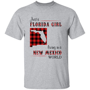 Just A Florida Girl Living In A New Mexico World T-shirt - T-shirt Born Live Plaid Red Teezalo