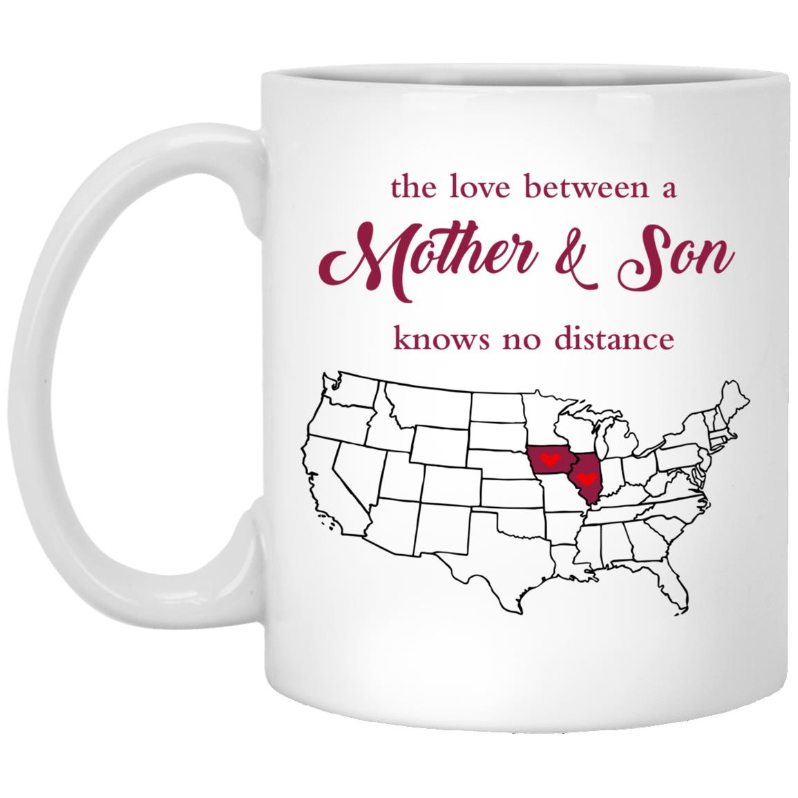 Iowa Illinois The Love Between Mother And Son Mug - Mug Teezalo