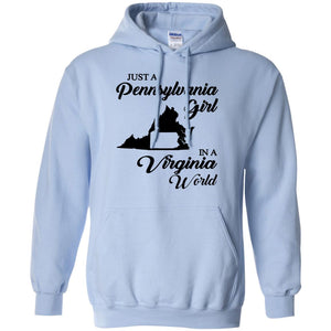 Just A Pennsylvania Girl In A Virginia World T-Shirt - T-shirt Teezalo