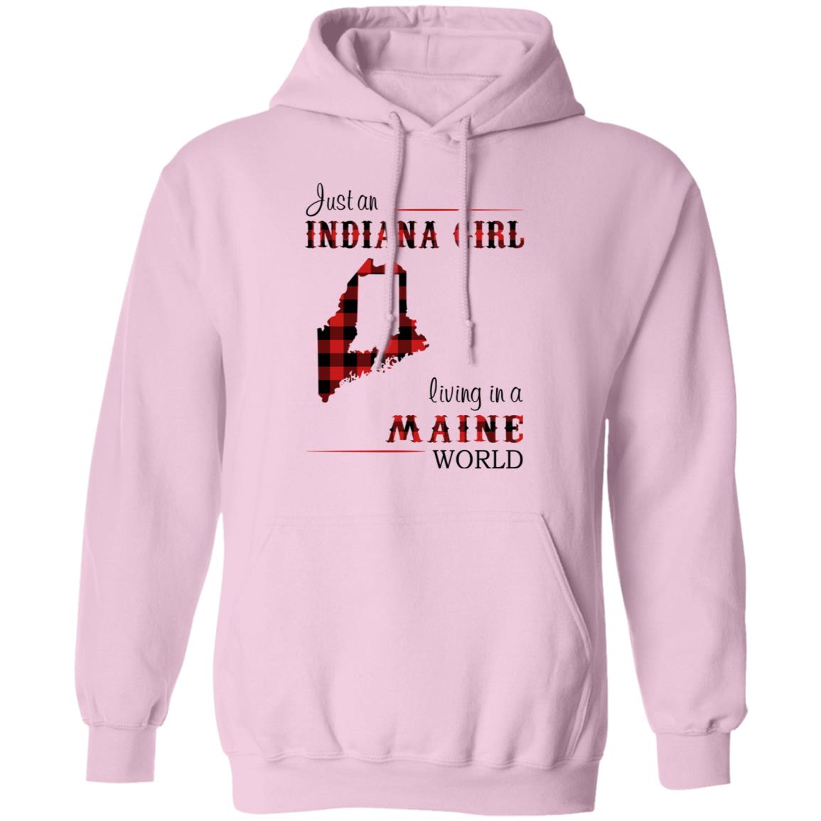 Just An Indiana Girl Living In A Maine World T-Shirt - T-shirt Born Live Plaid Red Teezalo