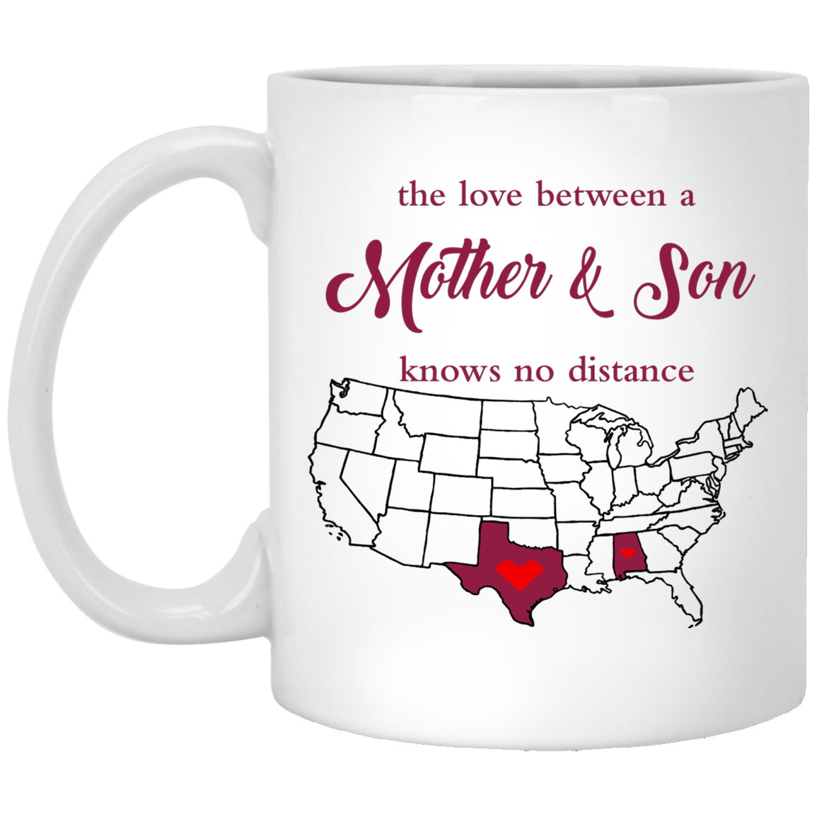 Alabama Texas Love Between Mother And Son Mug - Mug Teezalo
