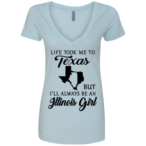 Life Took Me To Texas Always Be An Illinois Girl T-shirt - T-shirt Teezalo