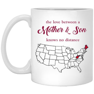 Maine West Virginia The Love Between Mother And Son Mug - Mug Teezalo