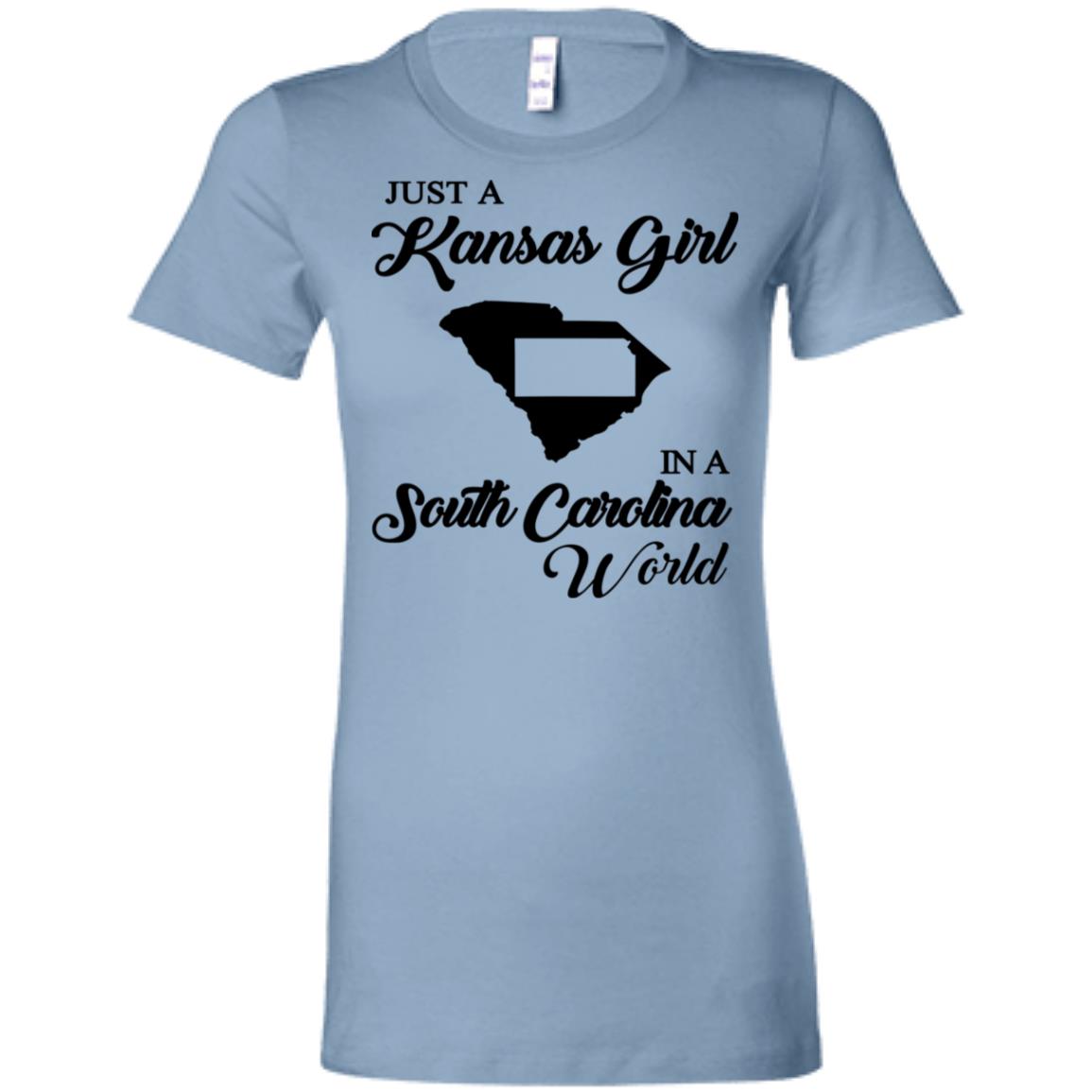 Just A Kansas Girl In A South Carolina World T-Shirt - T-shirt Teezalo