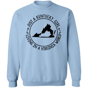 Kentucky Girl Living In Virginia World T-Shirt - T-shirt Teezalo