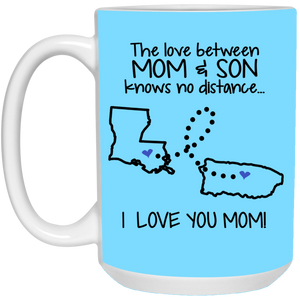 Puerto Rico Louisiana The Love Between Mom And Son Mug - Mug Teezalo