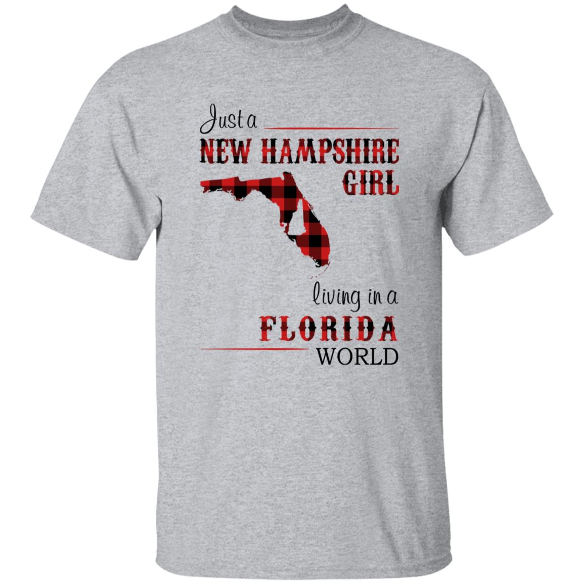 Just A New Hampshire Girl Living In A Florida World T-shirt - T-shirt Born Live Plaid Red Teezalo