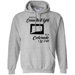 Just A Connecticut Girl In A Colorado World T Shirt - T-shirt Teezalo