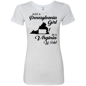 Just A Pennsylvania Girl In A Virginia World T-Shirt - T-shirt Teezalo