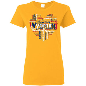 Wyoming City Heart T-Shirt - T-shirt Teezalo