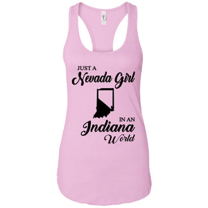 Just A Nevada Girl In An Indiana World T-Shirt - T-shirt Teezalo