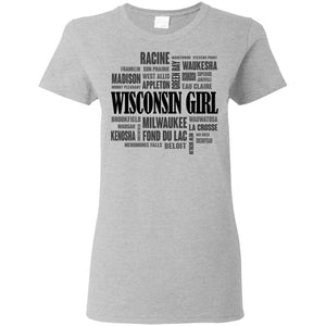 Wisconsin Girl And Cities Funny T-shirt - T-shirt Teezalo