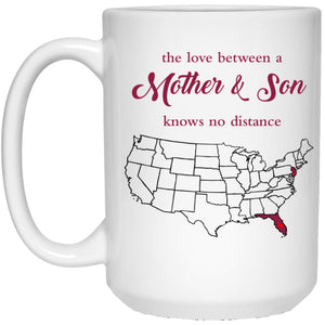 New Jersey Florida The Love Between Mother And Son Mug - Mug Teezalo
