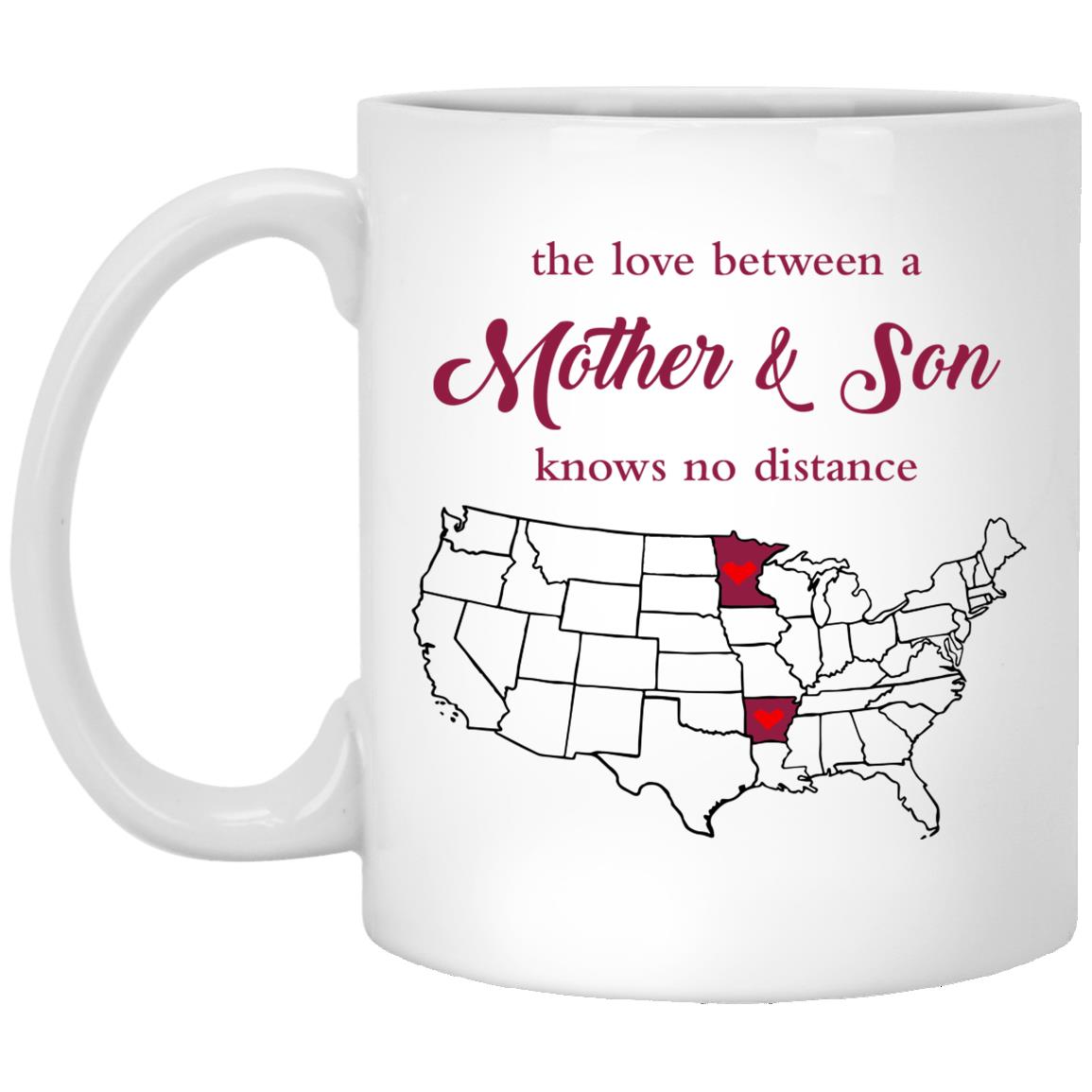 Minnesota Arkansas The Love Between Mother And Son Mug - Mug Teezalo