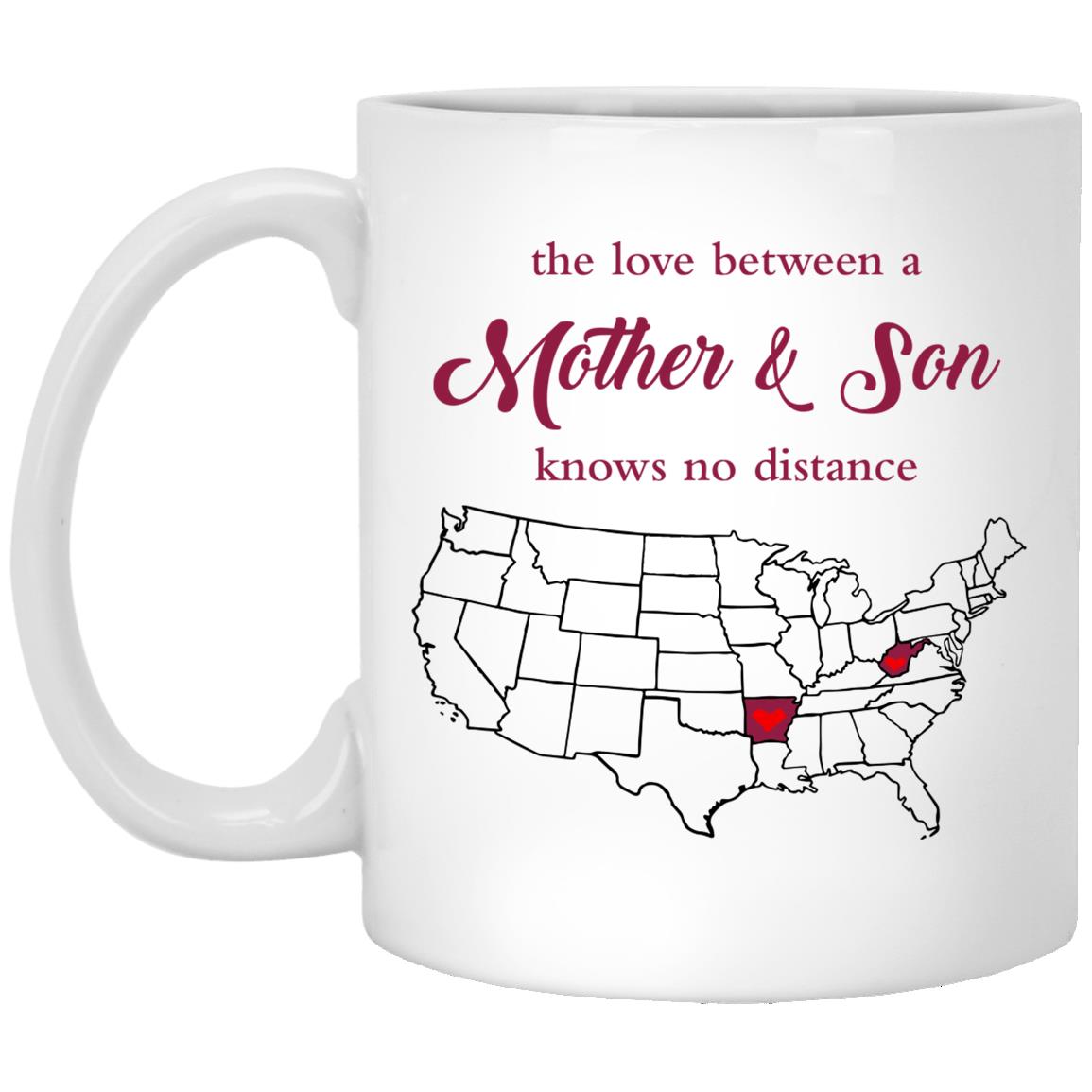 West Virginia Arkansas The Love Between Mother And Son Mug - Mug Teezalo